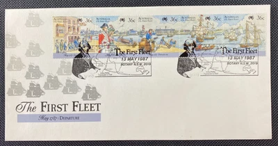 1987 La Primera Flota Salida FDC Primer Día Cubierta Botánica Matasellos Pictóricos Foto 1 de 2