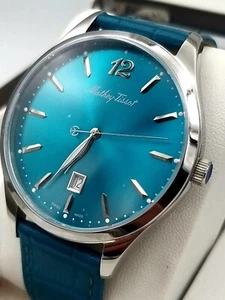 Orologio Mathey Tissot "Urban Leather" Ref. H411PET quarzo svizzero Ronda 515. - Imagen 1 de 8