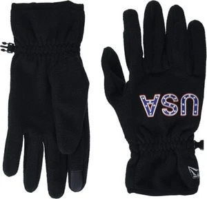 NEW VOLCOM MENS XL USST USA SKI TEAM SNOWBOARD BLACK FLEECE GLOVES WITH LEASH - Picture 1 of 5