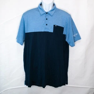 Travis Mathew Park MGM Polo Shirt Mens Large L Blue Pocket Short Sleeve W03X - Picture 1 of 6