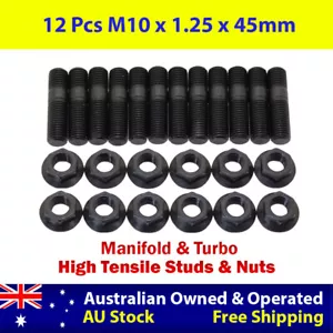 12 Pcs M10x1.25x45mm High Tensile Stud Kit for Manifold & Turbo - Picture 1 of 5