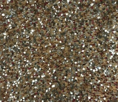 Terciopelo elástico champán con lentejuelas por todas partes, 54/55", por yarda Foto 1 de 4