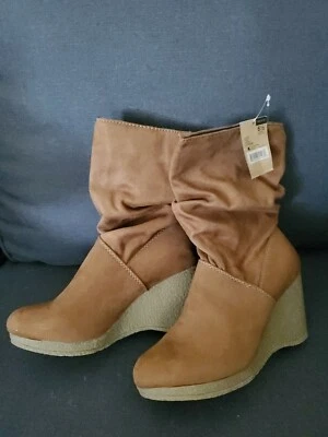 Nuevo Bota Mujer Cuña Tostada Talla 6.5 Foto 1 de 4
