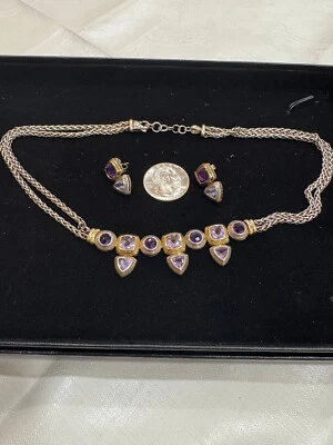 Juego de collar y pendientes David Yurman de plata de ley y amatista Foto 1 de 4