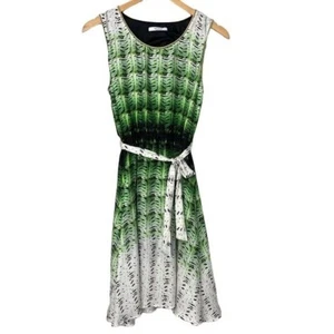 SFIZIO ladies dress sleeveless flowy green white black size 4 Made in USA - Picture 1 of 14