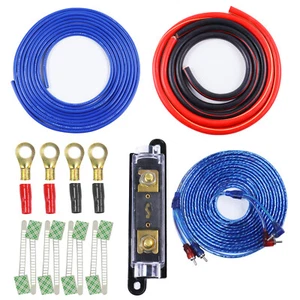 Complete Amp Installation Wiring Kit 2 Gauge Amplifier Install Wires & RCA Cable - Picture 1 of 12