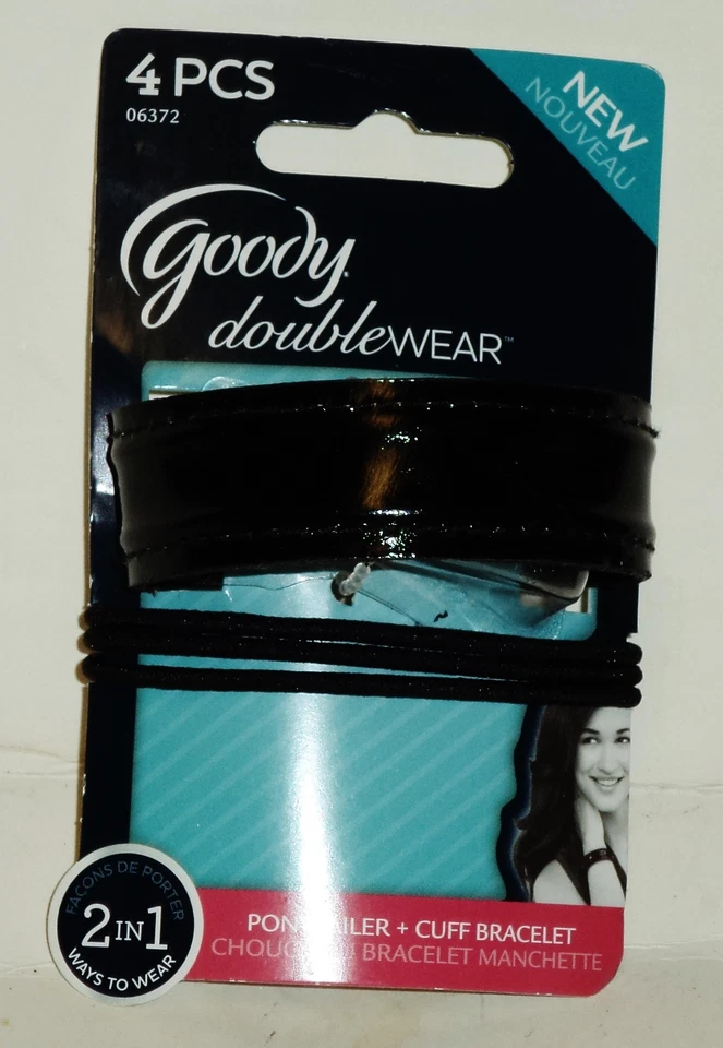 Goody Doublewear 2 en 1 formas de usar cola de caballo + brazalete brazalete NEGRO 4 piezas  Foto 1 de 1