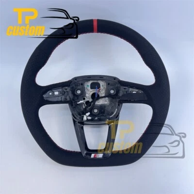 Alcantara Steering Wheel fit for Audi Q5 Q6 Q7 Q8 RS5 RS6 RS7 RS8 2018-2024 - Image 1 of 4