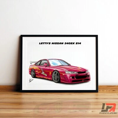 Fast and Furious car art poster: LETTY'S NISSAN 240SX S14 - Image 1 of 4