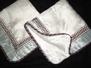 CROSCILL SERAFINA PURPLE GREEN EMBELLISHED PLEATED  (2) EURO PILLOW SHAMS 26" - Picture 1 of 6