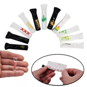 5X Punta de filtro de vidrio reutilizable Punta de cigarrillo Cabeza plana se adapta a pre o laminada a mano - Imagen 1 de 11