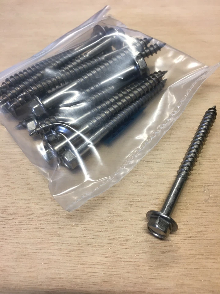 VITE ACCIAIO INOX 5,8x69,8 PER LEGNO PLASTICA TESTA ESAGONALE FLANGIATO 15PZ. - Immagine 1 di 1