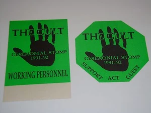 THE CULT 2 BACKSTAGE UNBENUTZTE TICKETPÄSSE Pass Ceremonial Stomp GREEN COLOR USA - Bild 1 von 6