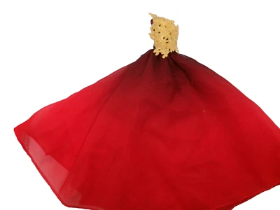 2016 Holiday Barbie Original Ombre Vermelho e Dourado Plástico Vestido Corpete de Renda Sem Boneca - Imagem 1 de 4