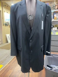 BRAND NEW ~ Geoffrey Beene Men Black Blazer Coat Suit Jacket 52L (INPIT-Q1663 - Picture 1 of 11