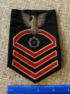 Bullion Chief Petty Officer Engineman Rate Patch US Navy noir USN cote rouge - Photo 1/3