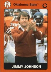 (one) JIMMY JOHNSON 1991 Collegiate Collection #19 Oklahoma State Cowboys HOF