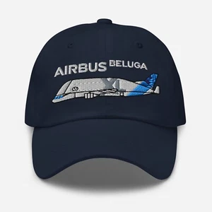 Airbus Beluga Super Transporter Airplane Embroidery Hat - Picture 1 of 17
