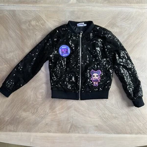 LOL Surprise Remix Girls Jacket Black Sequins Music Lover Zipper Front MD (7/8) - Picture 1 of 13