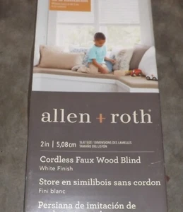 Allen+Roth 2in Room Darkening Cordless Faux Wood Blind Off White 30.5" x 64" NEW - Picture 1 of 6