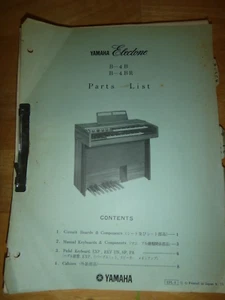 The Ultimate Vintage Yamaha Electone Parts List Book ... many models incl. EX-42 - Picture 1 of 4