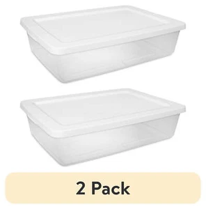 (2 pack) 28 Qt. Storage Box Plastic Adult, White - Picture 1 of 7