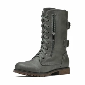 DREAM PAIRS Mujer Botín al Tobillo Invierno Con Cordones Media Pantorrilla Talla 7.5 - Imagen 1 de 3