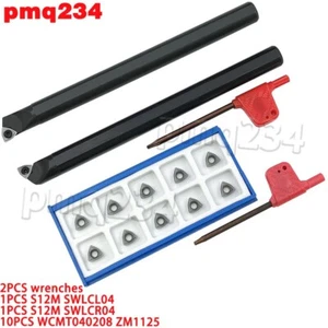 S12M-SWLCR04 SWLCL04 Internal turning tool holder with WCMT040208 ZM1125 Inserts - Picture 1 of 7