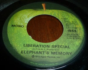 ELEPHANTS MEMORY 7" 45 RPM LIBERATION SPECIAL / MADNESS ROCK APPLE 1972 - Imagen 1 de 2
