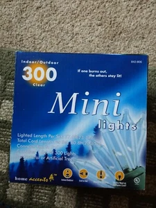 NEW HOME ACCENTS 300 Mini Light Clear Incandescent 842-806 - Picture 1 of 3