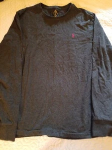 Polo Ralph Lauren Heather gray Long Sleeve Crew Neck Shirt Men's Size Large L - Picture 1 of 5