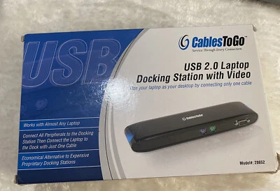 Cables to Go 28652 USB 2.0 Laptop Docking Station with Video - NEW - Image 1 of 4