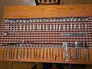 Vtg 58 Pc Lot Airline Flatware United Airlines Oneida Fork Spoons Knives - Picture 1 of 5