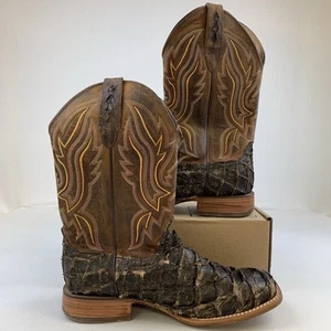 DURANGO® PREMIUM EXOTICS™ DARK BROWN PIRARUCU WESTERN BOOT DDB0380 Sz 10.5 M - Bild 1 von 9