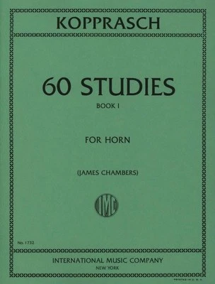 60 Studi Vol. 1 (Chambers) C. Kopprasch Book [Softcover] Horn International Musi - Image 1 of 3