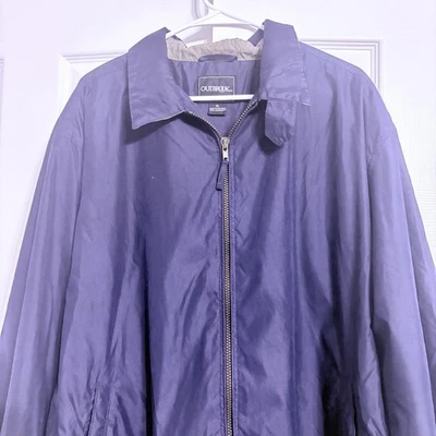 Cortavientos Outbrook Hombre Vintage Azul Marino, Cremallera Completa, Talla XL, USADO EN EXCELENTE ESTADO Foto 1 de 4