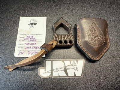 JRW Gear Тяжелый Старинный Медный Комплимент EDC SFK Открывалка для Бутылок Кожаный Мешок - Изображение 1 из 2