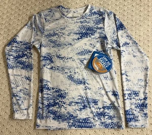 Columbia Omni-Shade UPF 50 Youth Blue White Athletic Shirt Size M 10-12 NEW - Picture 1 of 7
