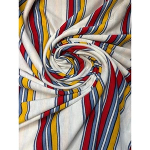 AS IS Vintage Knit Stripe Primary Colors Stretch - Apparel Fabric -By the Yard - Picture 1 of 5