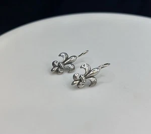 Mignon Faget New Orleans Fleur De Lis Sterling Silver Drop Earrings - Picture 1 of 3