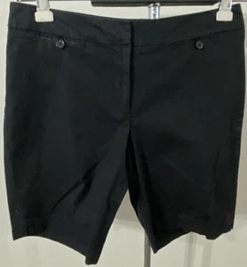 Pantalones cortos Petite Sophisticate para mujer talla 12P 34X9 mezcla de algodón negros - Imagen 1 de 7