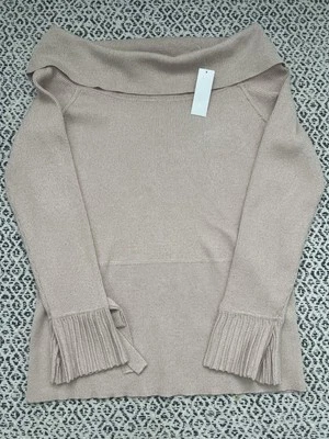 7th Avenue Women's Metallic Pink Bell Sleeve Cowl Neck Knit Sweater Size XXL - Image 1 of 4