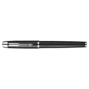Parker IM Premium Roller Ball Pen Black with Chrome Trim Black Ink Fine 1931658 - Picture 1 of 1