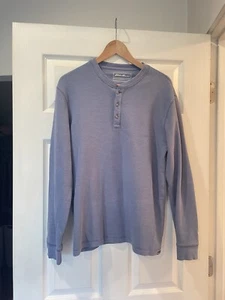 Camisa Henley Eddie Bauer Para Hombre Talla Mediana M Manga Larga Azul Térmica - Imagen 1 de 4