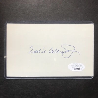 TARJETA ÍNDICE 3X5 FIRMADA POR EDDIE COLLINS JR. Philly Athletics autógrafo certificado por la jsa Foto 1 de 4