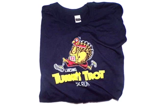 New Lansing 5K RUN Turkey Trot 2022 adult Large navy Blue LB - Picture 1 of 5