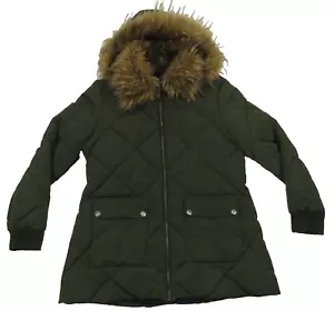 NWOT Tommy Hilfiger Quilted Faux Fur Hooded Full Zip Puffer Parka Coat Jacket XL - Picture 1 of 8