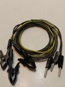 Deltron 48" 3 extremos de alambre clips y tapones de plátano amarillo verde rayas y negro - Imagen 1 de 3