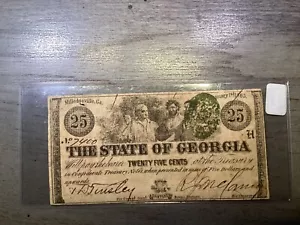 1863 U.S. Fractional Note-Milledgeville, Georgia-Twenty-Five Cents-022422-03 - Picture 1 of 4