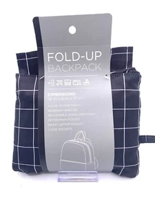 Mochila de vinilo plegable ligera fácil de empacar azul 14" x 8" x 17" - Imagen 1 de 3
